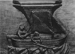 Hoofd van de roeier is nog in tact op deze afbeelding (Witsen Elias 1946)